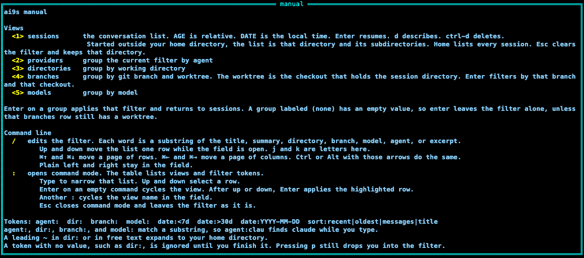 The scrollable manual.